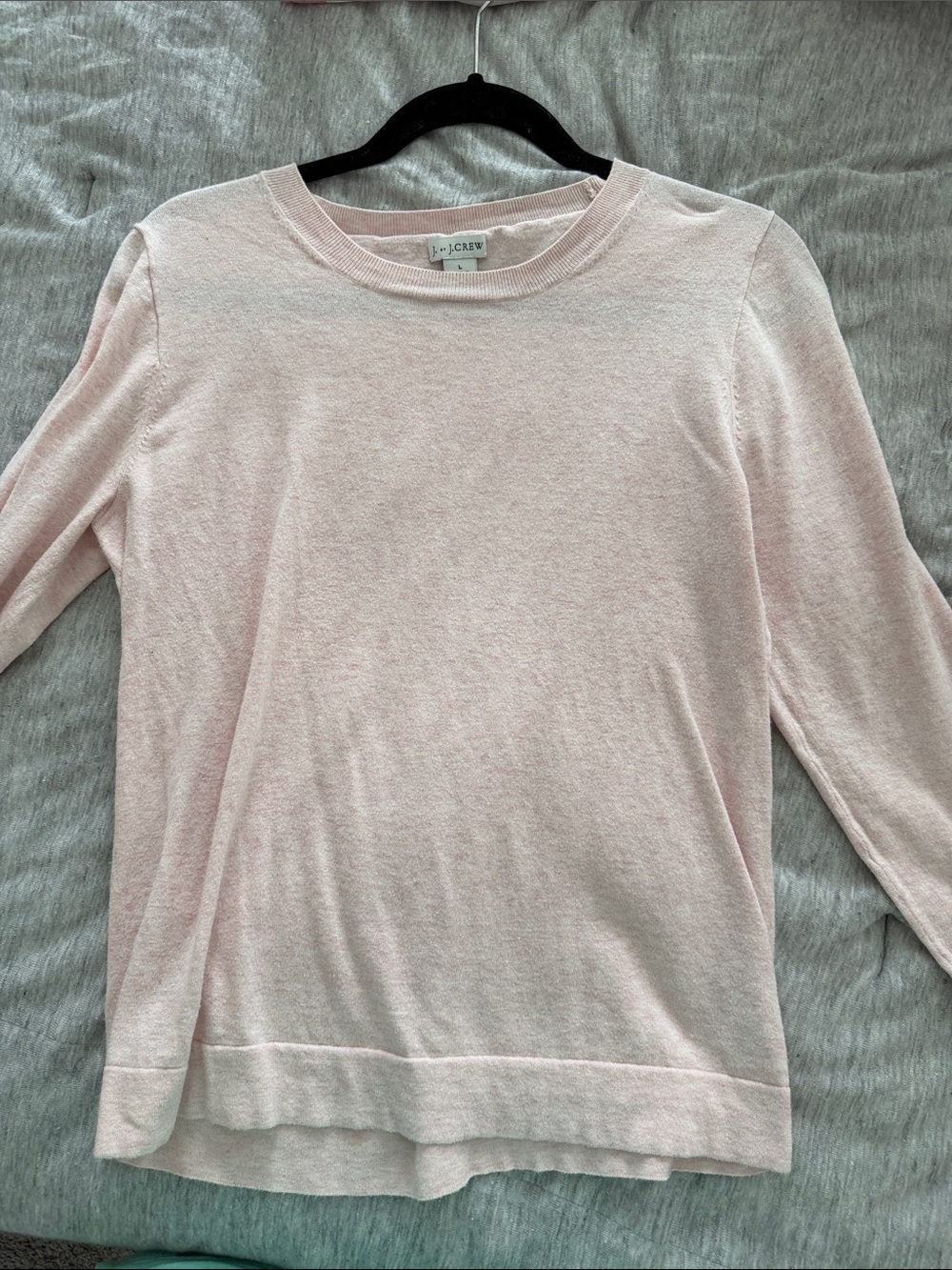 J. Crew Pale Pink Lightweight Crewneck Sweater